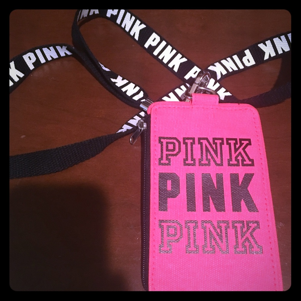Victoria's Secret pink lanyard/ id holder